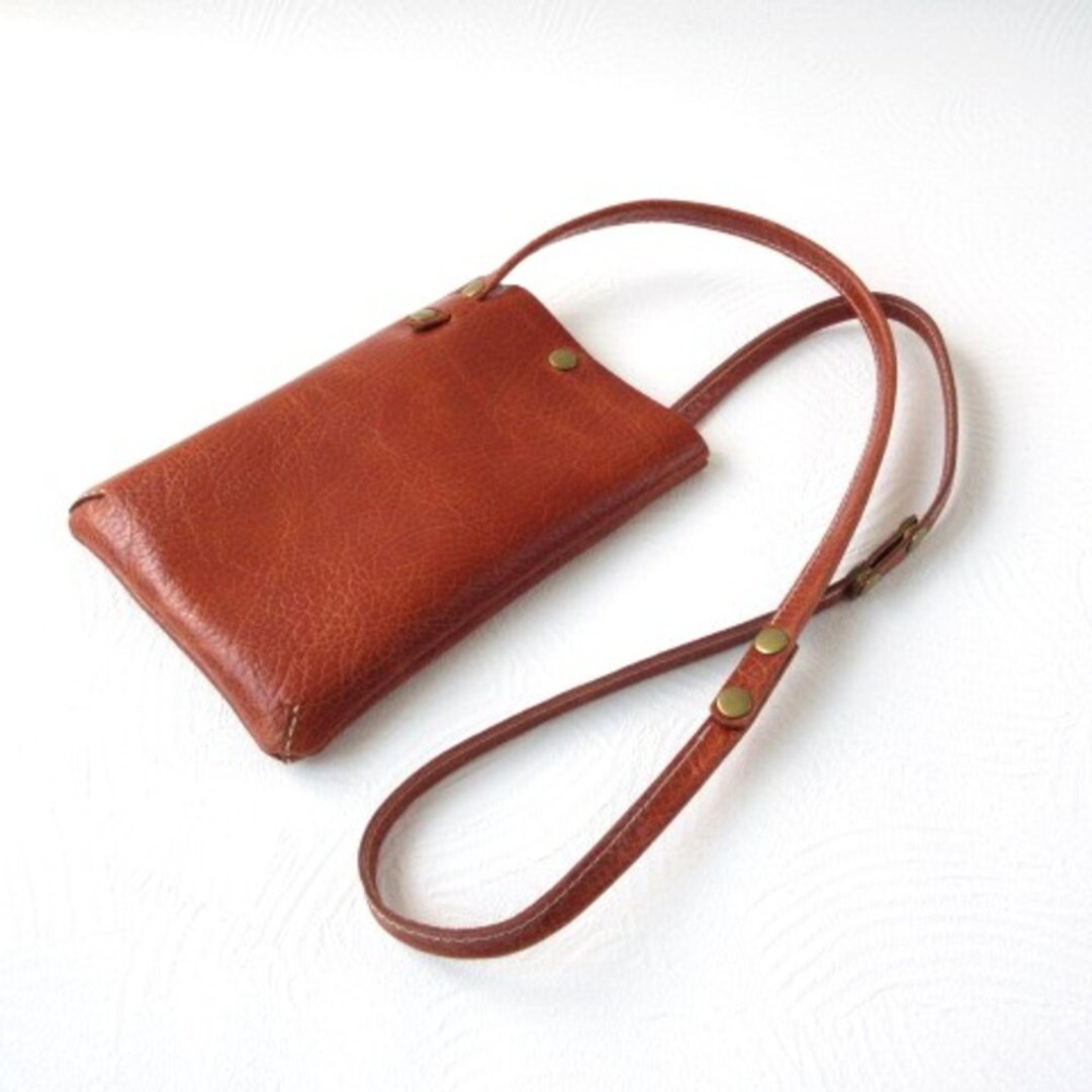 Cowhide, 2-way slim sacoche, shrink leather, marble Brown, 054 - 侧背包/斜挎包 - 真皮 咖啡色