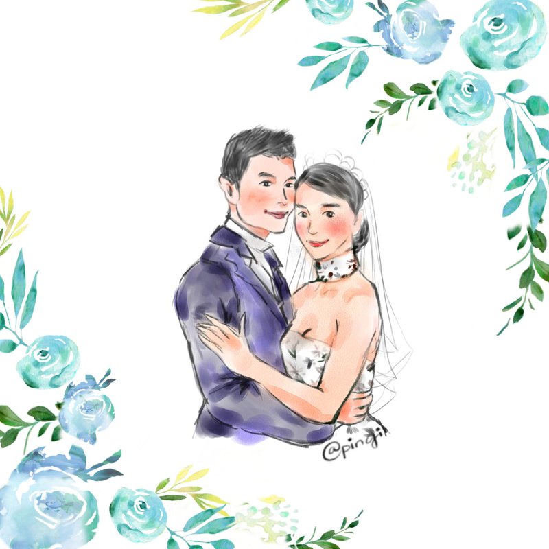 插画风婚卡喜帖设计谢卡书约贴纸桌牌结婚纪念贺卡明信片婚礼小物 - 喜帖 - 其他材质 粉红色