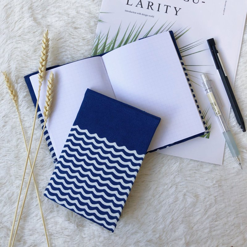 盖染 / 印染布笔记本 小款－海浪 - 笔记本/手帐 - 棉．麻 多色