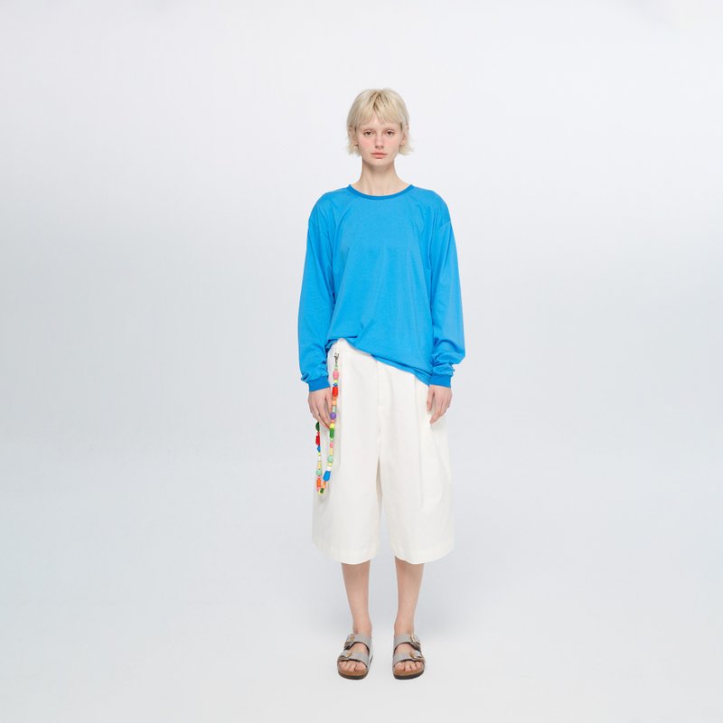 10 MOOn 微光长袖上衣 - 女装上衣 - 棉．麻 蓝色