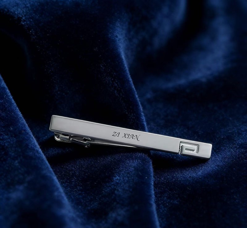 银色镂空设计领带夹免费刻字服务领带夹 - 领带/领带夹 - 铝合金 银色