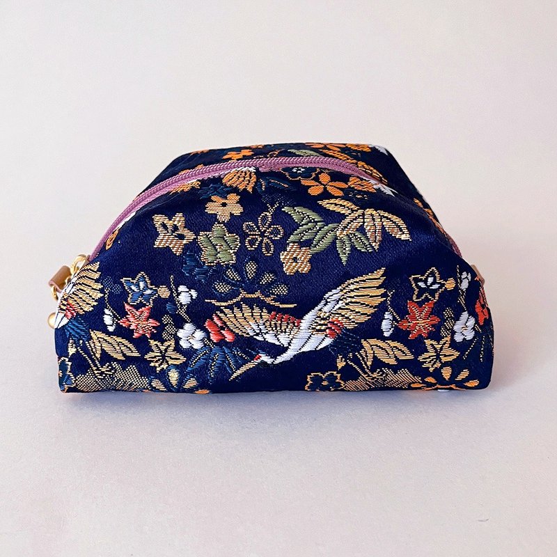 日本传统图案与服小袋（中）- 锦缎 - 化妆包/杂物包 - 其他材质 蓝色