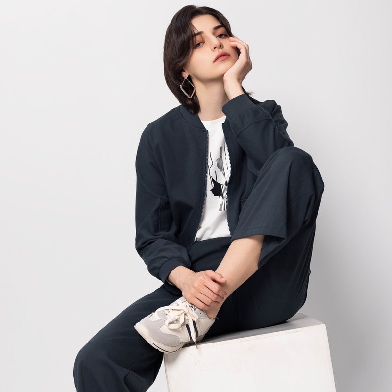 【MEDUSA】蓝绿切接抽绳夹克外套(M-XL) | 女外套 女运动外套 - 女装休闲/机能外套 - 棉．麻 绿色