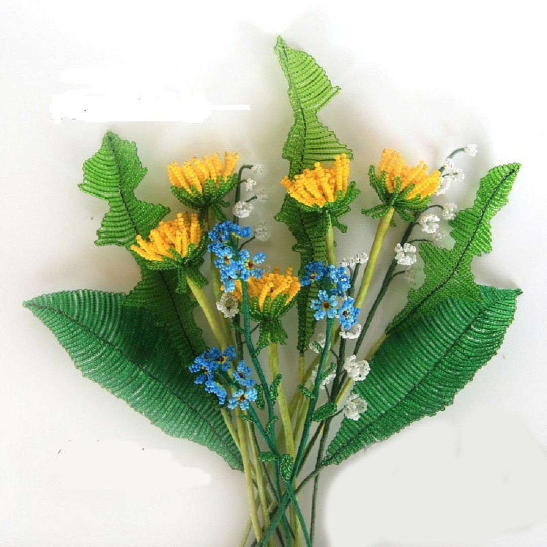 Digital Download - PDF | Beaded Flowers pattern | dandelion, forget-me-nots, lil - 手工艺教程/工具书 - 其他材质 
