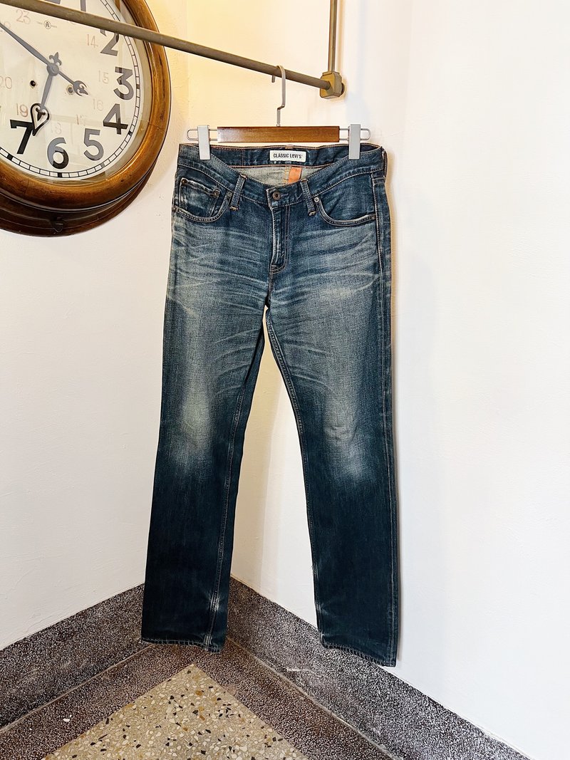 Levis / 502 W31腰 中低腰 刷色叛逆少年 古着牛仔丹宁牛仔长裤 - 男士长裤 - 棉 蓝色