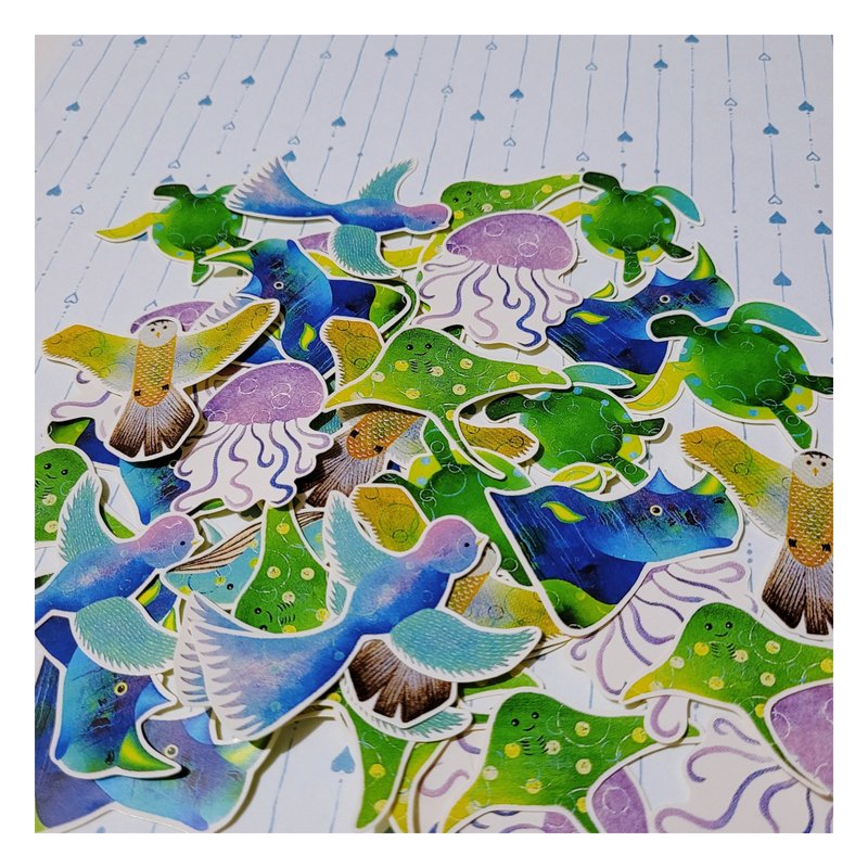 可爱动物贴纸 一组6张 - 贴纸 - 纸 