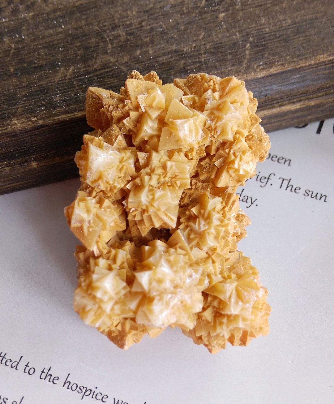 calcite 湖南产地 黄方解石 星花簇 天然矿石 原矿 - 摆饰 - 其他材质 