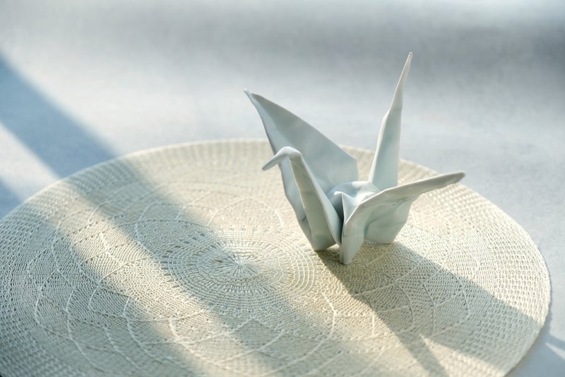 青瓷纸鹤_小 - 摆饰 - 瓷 白色