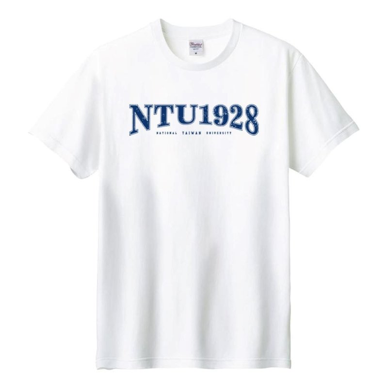 【台湾大学/台大】NTU1928美式经典款纯棉短T_白 - 其他 - 棉．麻 蓝色