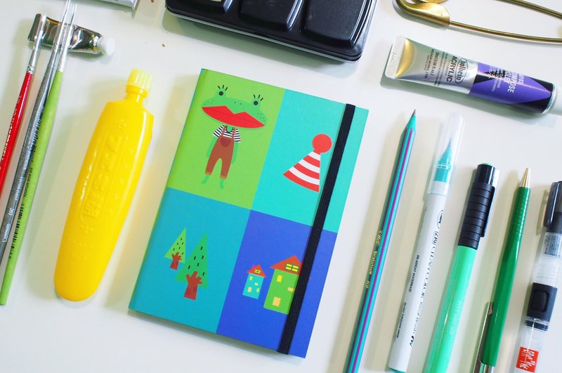 E*group 精装笔记本 阿蛙四格 手帐 笔记本 本本 送礼 礼物 - 笔记本/手帐 - 纸 绿色