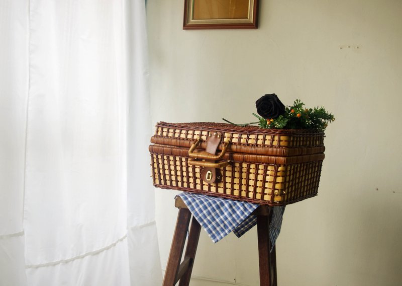 北欧杂货-编织竹蓝野餐组 附杯盘野餐垫 - 其他 - 竹 咖啡色