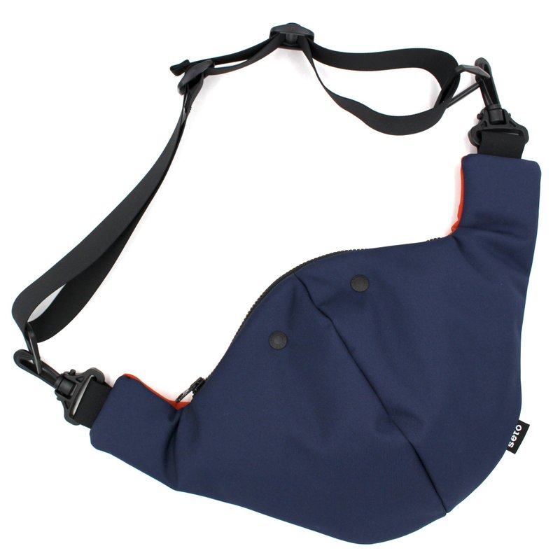 seto / creature bag / Middle / Chu-sagari / Navy Orange - 侧背包/斜挎包 - 聚酯纤维 蓝色