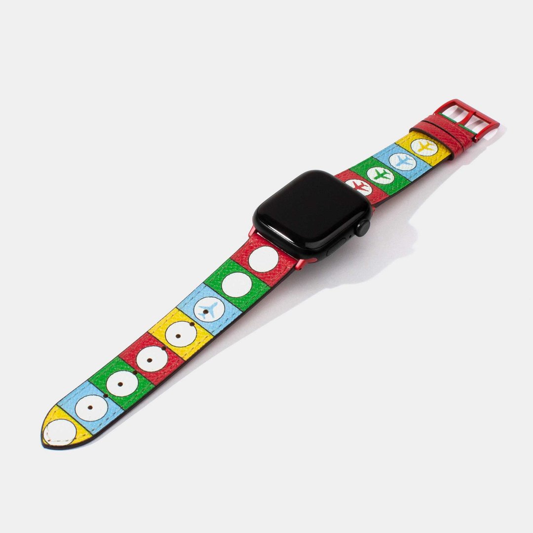 飞行棋 | 苹果智能腕牛皮表带 | Apple Watch 4 5 6 7 8 SE Ultra - 表带 - 真皮 银色