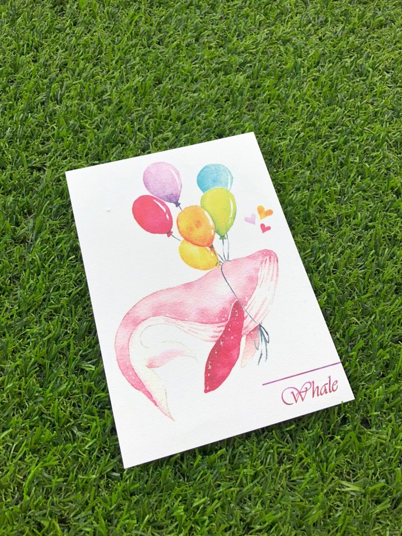 明信片　彩鲸小粉 - 卡片/明信片 - 纸 粉红色