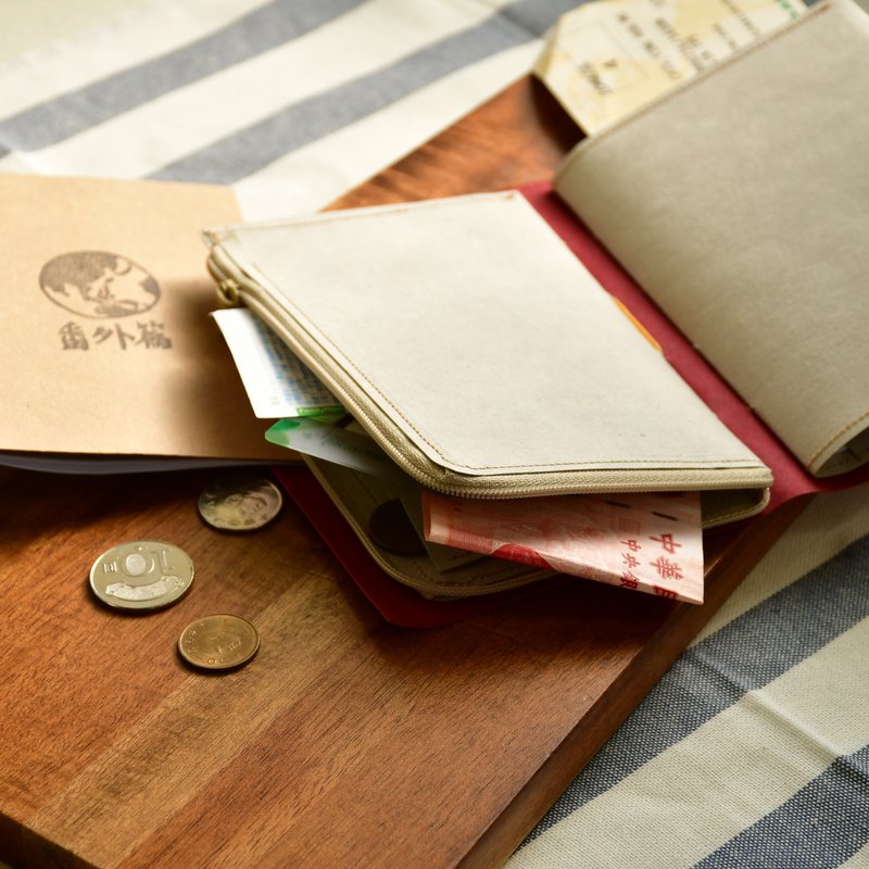 书包2号:短夹+护照套 - 皮夹/钱包 - 纸 灰色