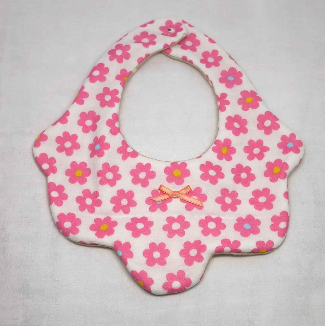 Japanese Handmade 8-layer-gauze Baby Bib - 围嘴/口水巾 - 棉．麻 粉红色