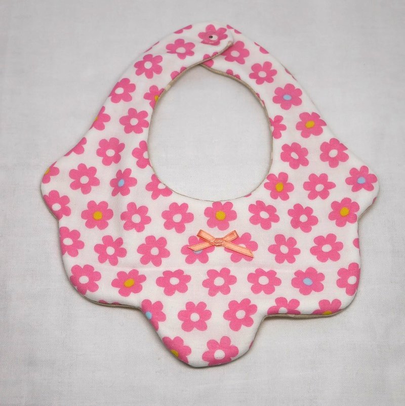 Japanese Handmade 8-layer-gauze Baby Bib - 围嘴/口水巾 - 棉．麻 粉红色