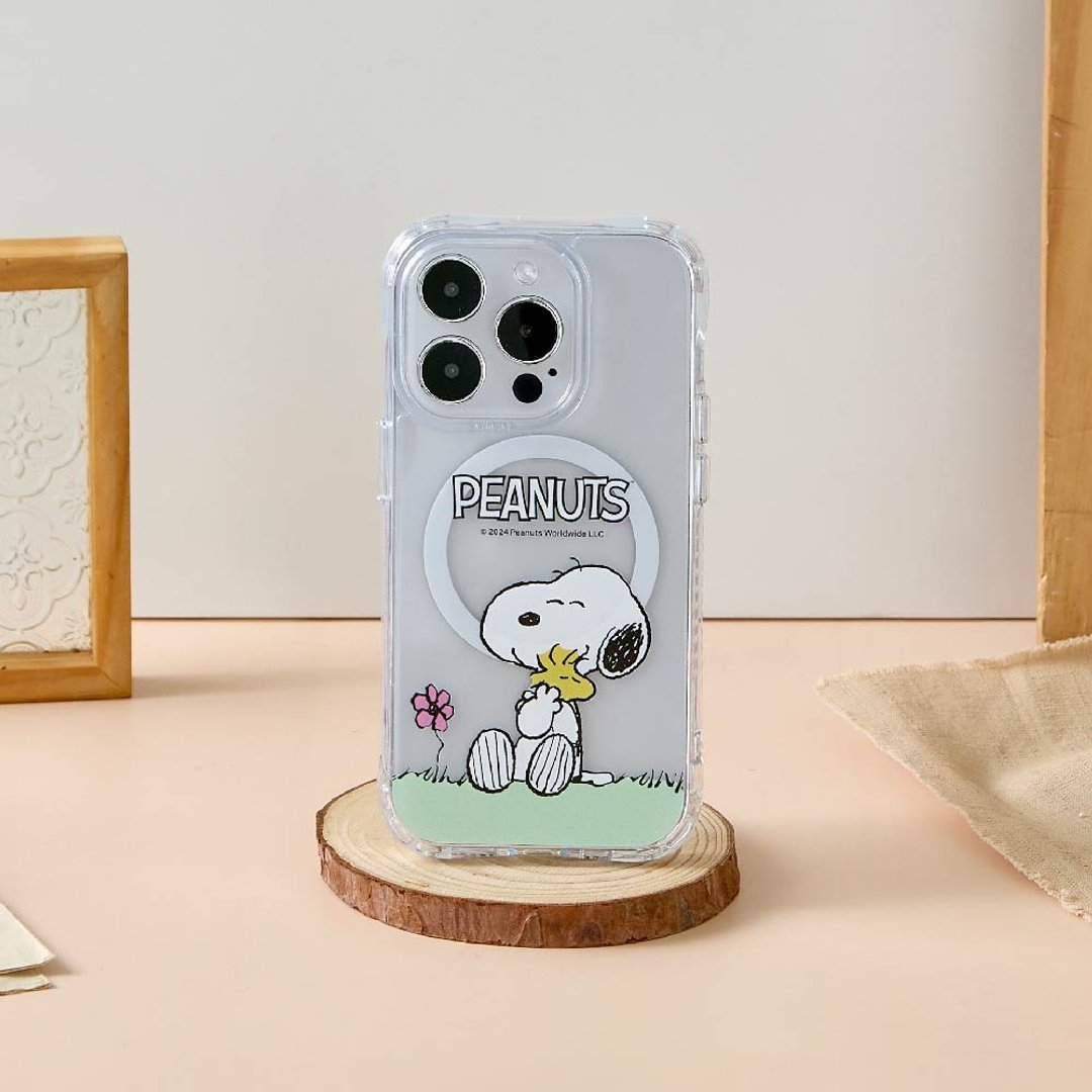 SNOOPY史努比抱紧紧抗黄防摔MagSafe iPhone手机壳 - 手机壳/手机套 - 塑料 透明