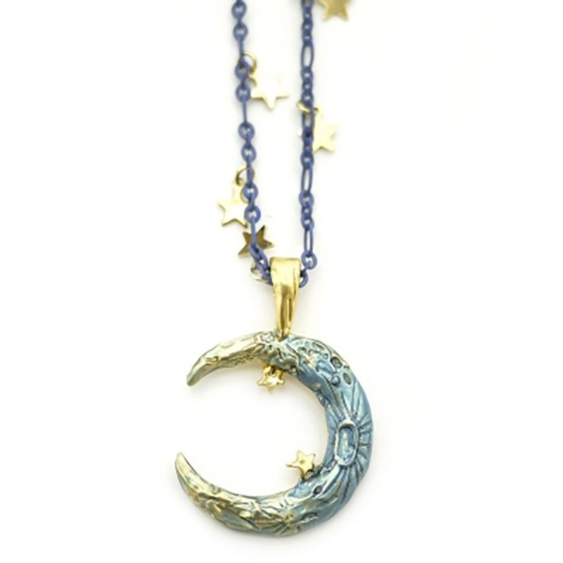 Crescent Moon von Brown/ Necklace NE318 - 项链 - 其他金属 蓝色