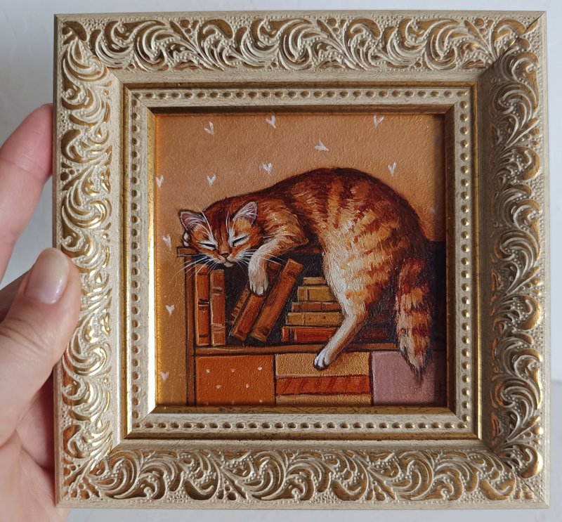 红猫油画猫艺术10*10厘米 - 墙贴/壁贴 - 其他金属 金色