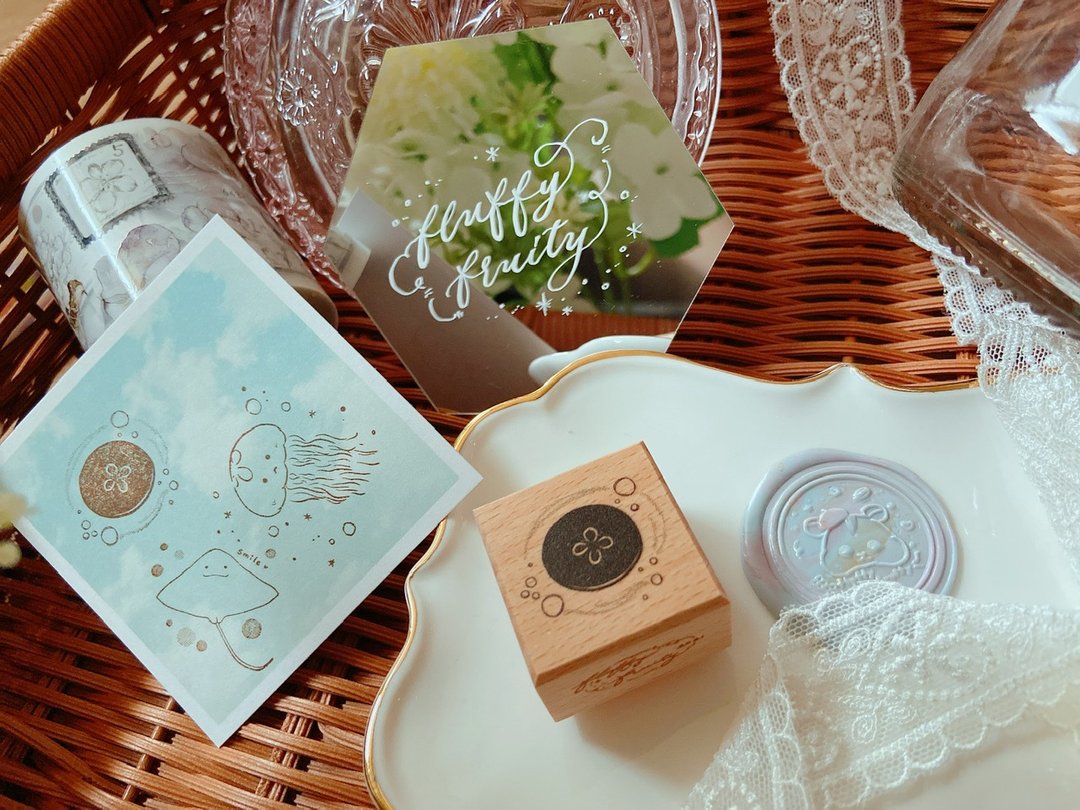 fluffyfruity 海月水母 印章 香港设计 手帐 原创 海洋 - 印章/印台 - 木头 卡其色