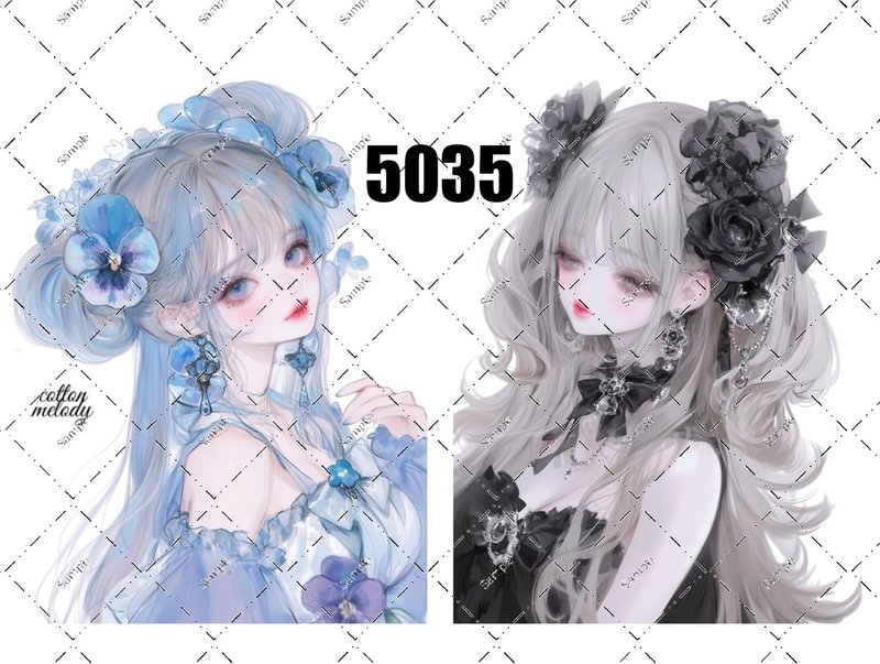 原创贴纸 no.5035 人物贴纸 原创贴纸 原创人物贴纸 装饰贴纸 cotton melody - 贴纸 - 纸 