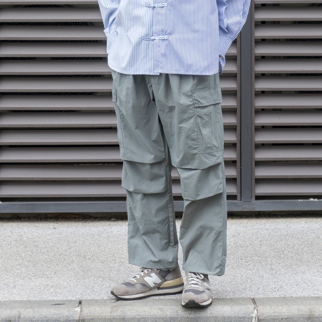 PANTS 轻薄抗撕裂面料9分褲直筒口袋工裝褲 山系户外风格透气速干 - 男士长裤 - 尼龙 