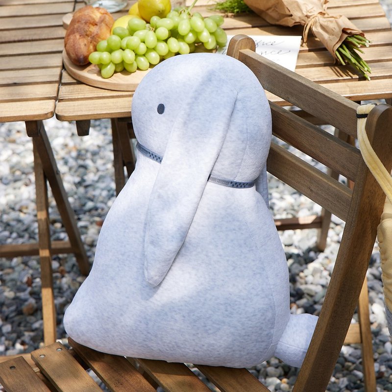 垂耳兔立体靠枕-银白灰 - 枕头/抱枕 - 棉．麻 灰色