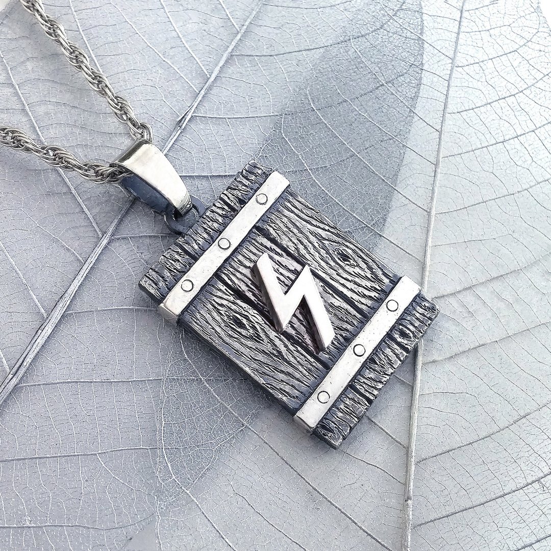 Sowilo Rune.Sowulo Rune.Sowelu Rune.Viking Pendant.Rune Pendant.Rune jewelry. - 项链 - 纯银 银色