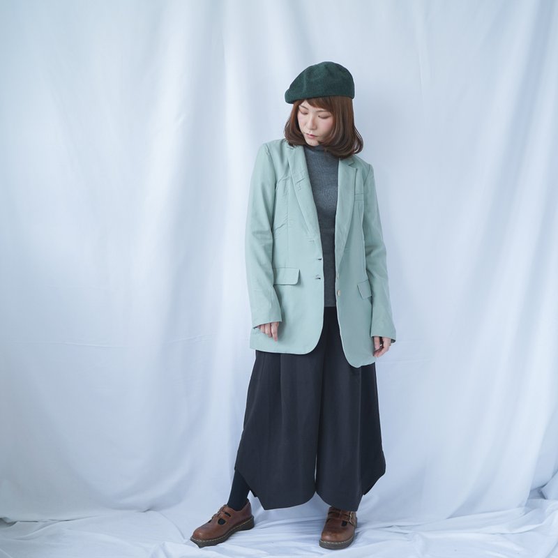 II 古着 II 日系 I Tiffany Blue薄荷绿古着西装外套  II - 女装休闲/机能外套 - 其他人造纤维 绿色