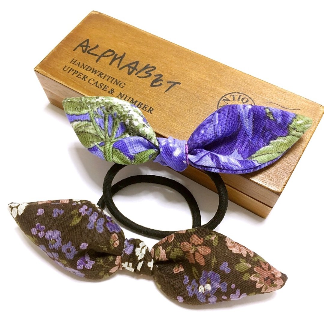 碎花系列蝴蝶结发饰 一组2枚 - 发饰 - 棉．麻 