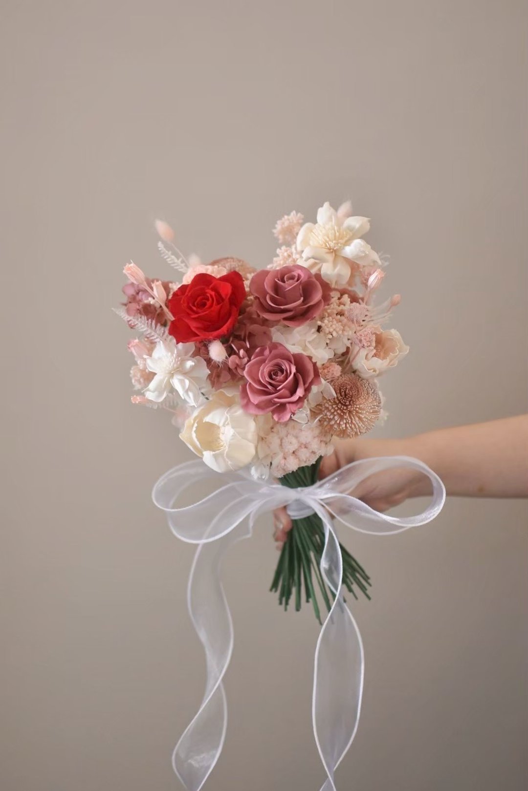 /登记小捧花/永生玫瑰 新娘 婚礼 婚摄 登记结婚 手捧花 - 干燥花/捧花 - 植物．花 多色