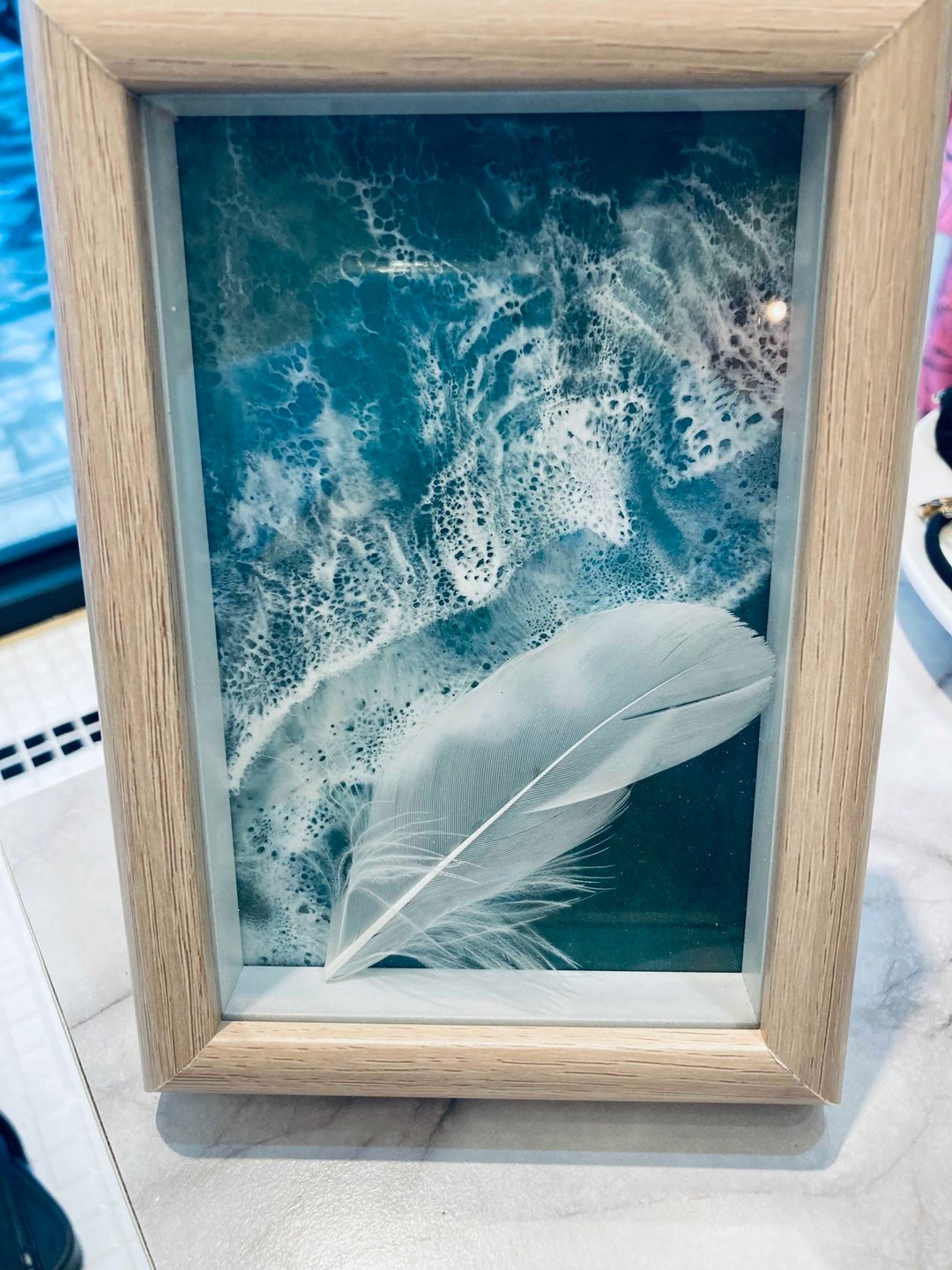 Epoxy环氧树脂海洋海浪4x6复古简约相框 - 画框/相框 - 木头 灰色