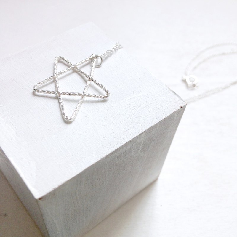 ***圣诞礼物*** Light line Star necklace  ▪ 星星纯银项链 ▪ - 项链 - 其他金属 白色