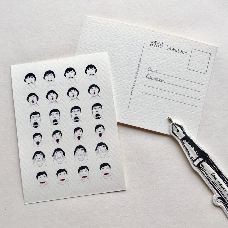 1044 | 鬼脸 Funny Faces | 明信片 | 生活 表情 搞笑 - 卡片/明信片 - 纸 