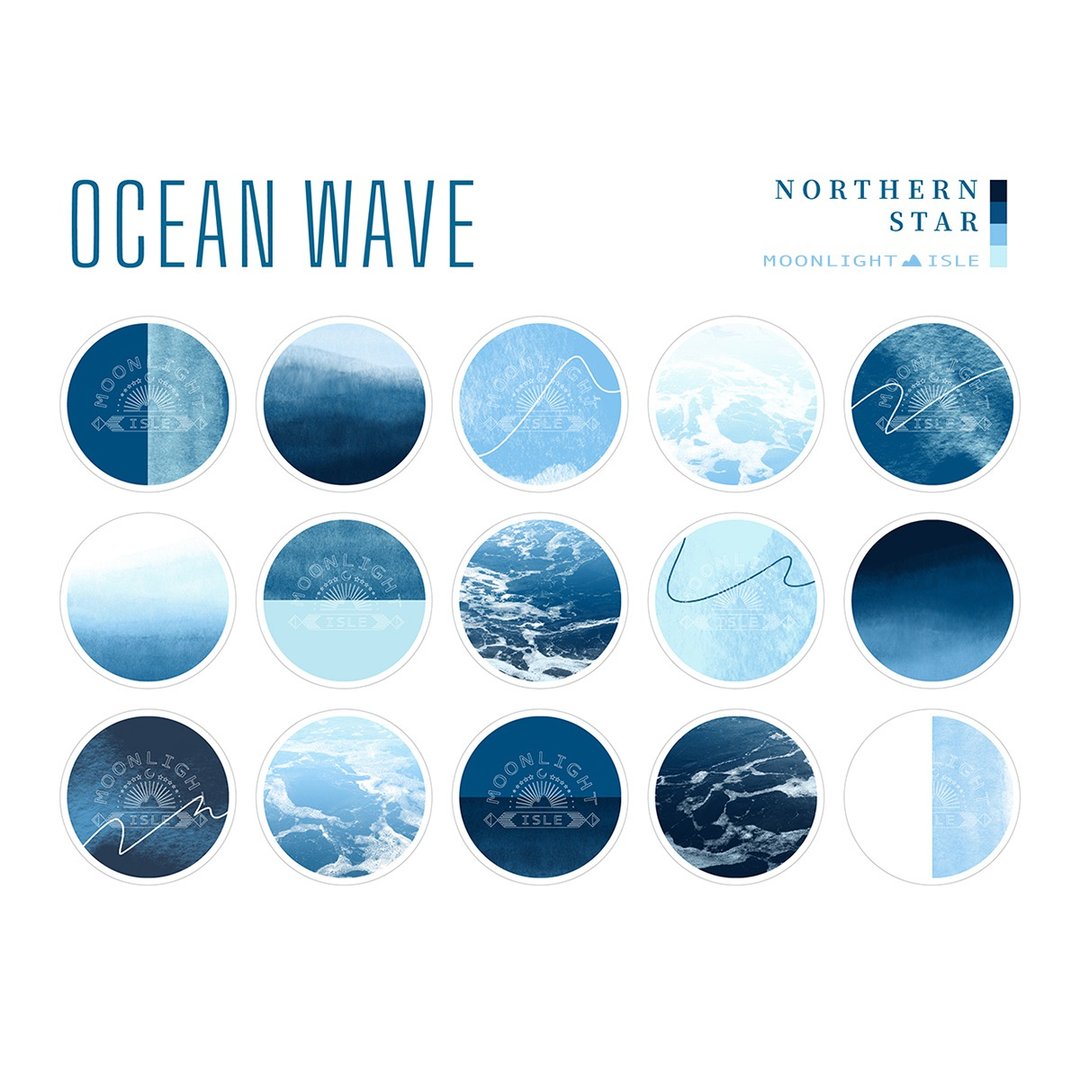 Ocean Wave 北方星辰 |渐层蓝海洋水彩摄影IG限动图示| 立即下载 - 电脑手机桌布/贴图/App 图示 - 其他材质 