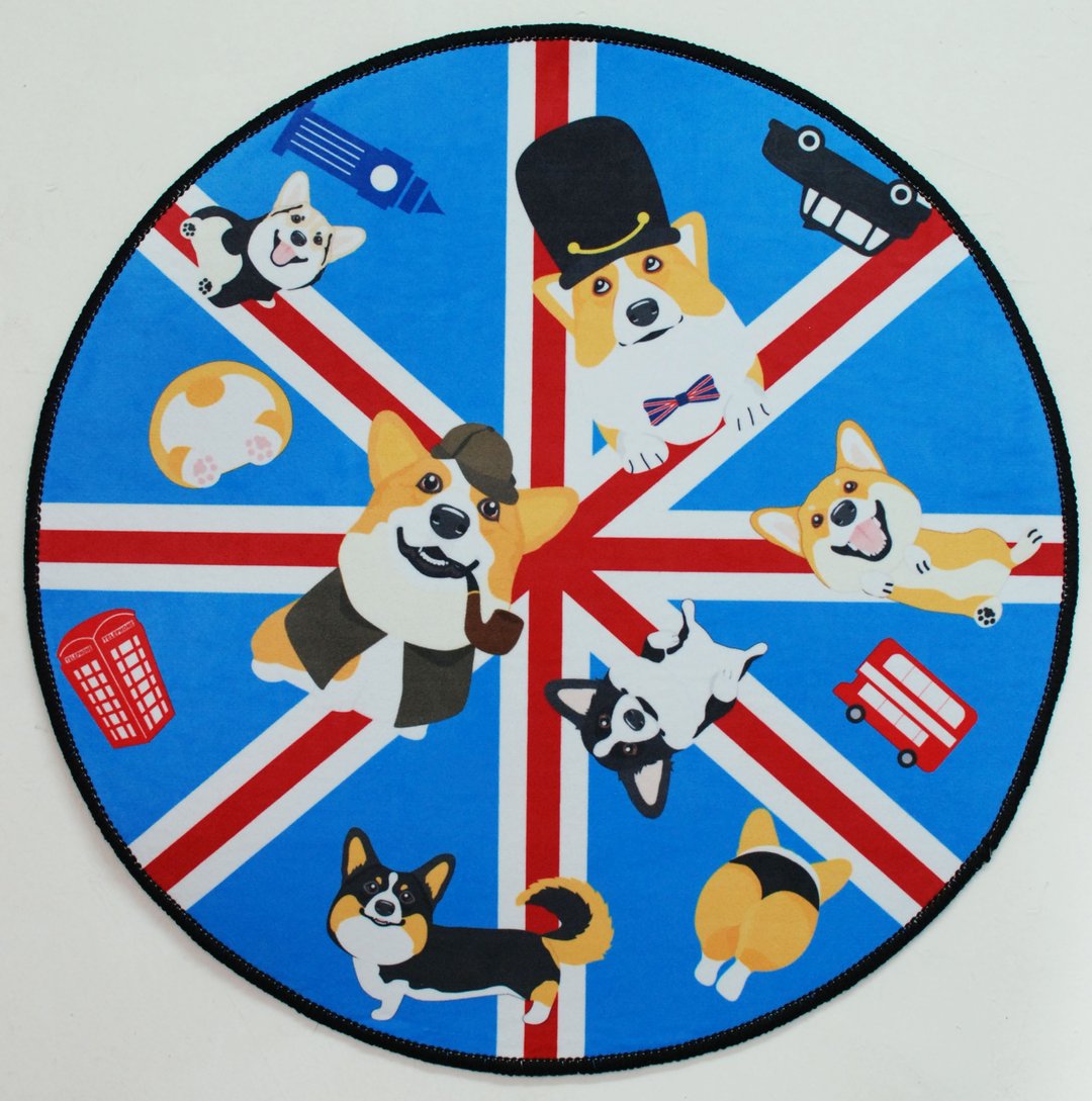 柯基犬大屁屁 英国版地垫 - 地垫/地毯 - 其他材质 蓝色