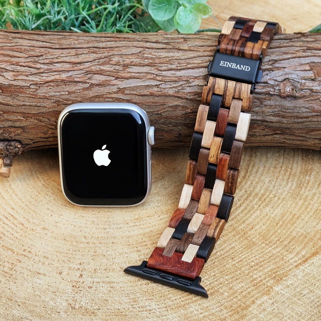 【木制表带】EINBAND Apple Watch 天然木表带 木质表带 20mm MIX WOOD【B】 - 女表 - 木头 咖啡色