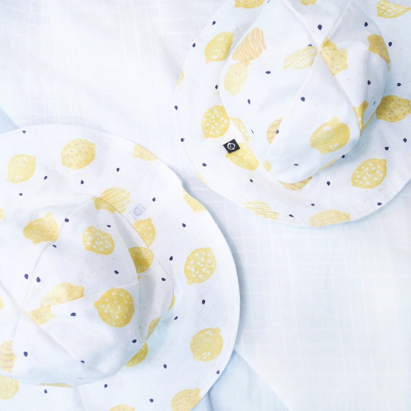 轻透感 宽帽沿圆顶亲子帽 | 一点柠檬 - 帽子 - 棉．麻 白色