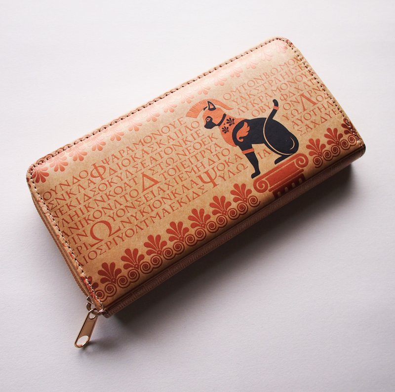 ANCIENT 希腊图案 长拉链包 长夹 - 皮夹/钱包 - 其他材质 金色