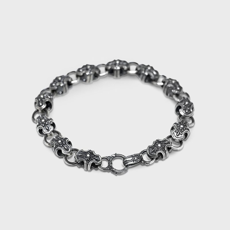 AZOTH | 巴洛克骑士盾手链 - 手链/手环 - 纯银 银色