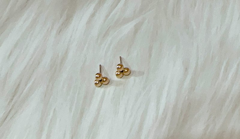 点点的幸福~18K 包金耳环 - 耳环/耳夹 - 其他金属 金色