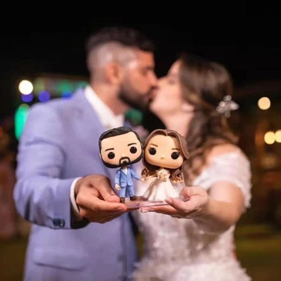 照片客制化情侣Funko Pop公仔 订制新郎新娘人像模型 婚礼新婚 - 玩偶/公仔 - 粘土 多色