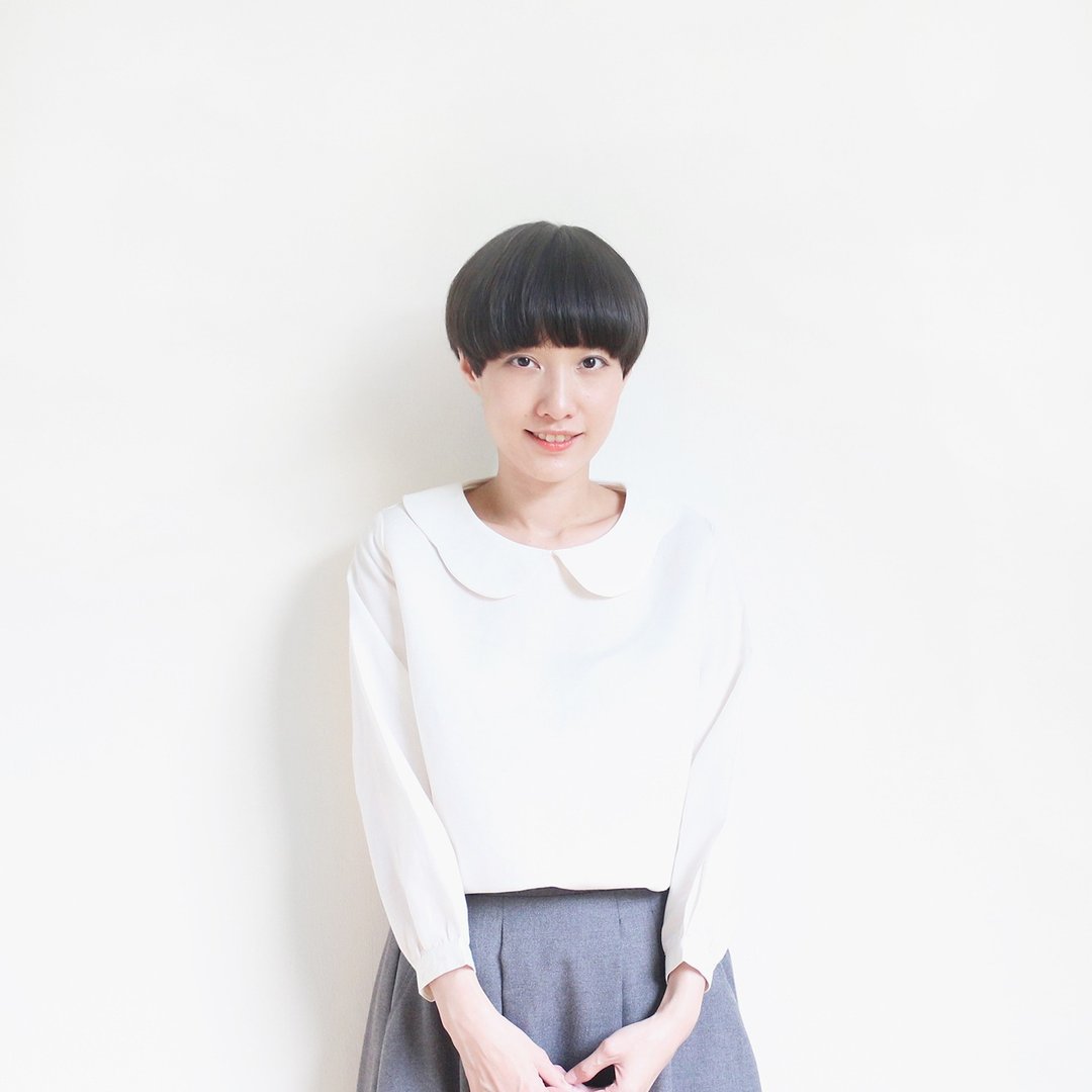 linen scallop collar blouse : off-white - 女装上衣 - 棉 白色