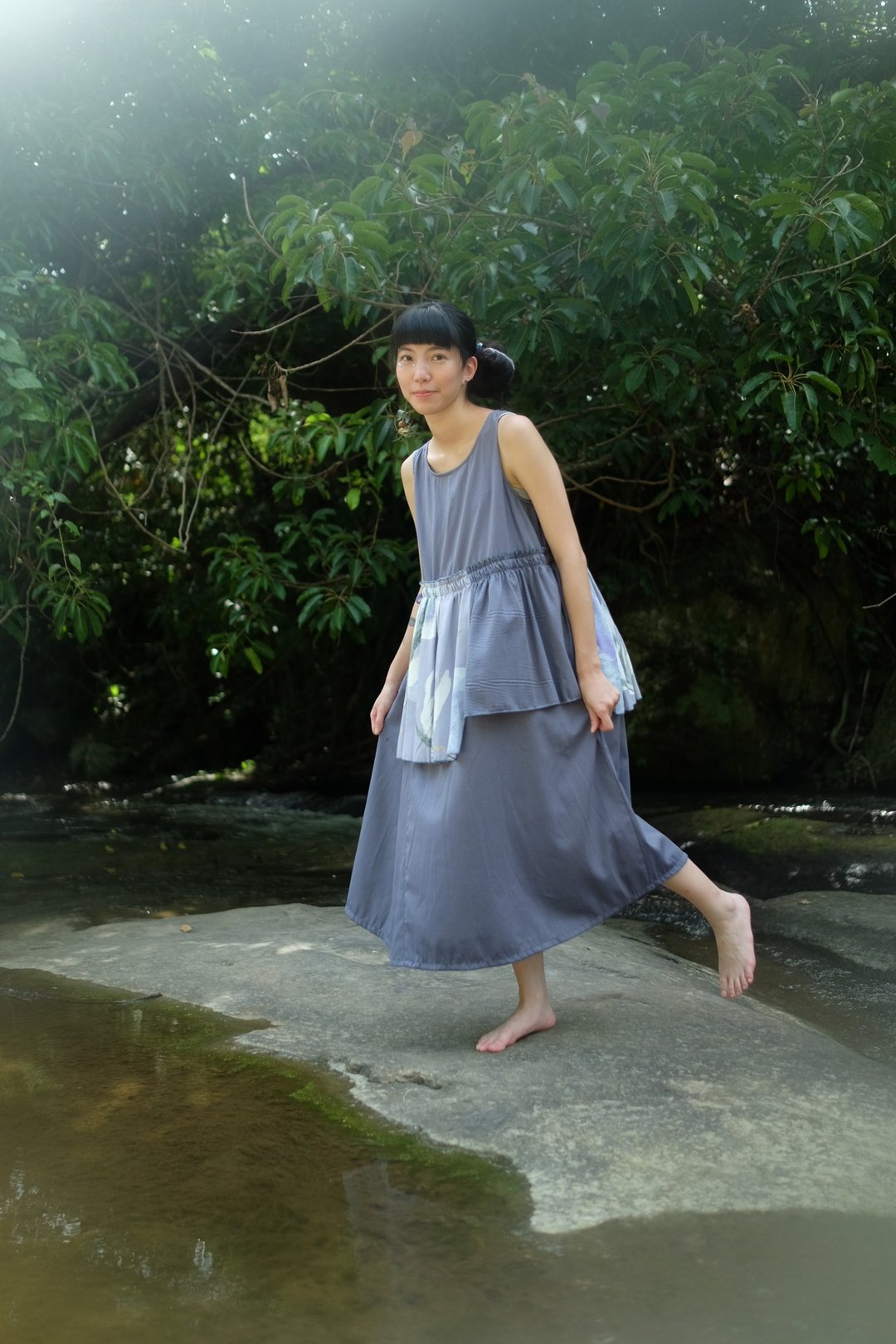 朵 朵 绽 开 | 一堇海草飘 洋装 - 洋装/连衣裙 - 棉 紫色