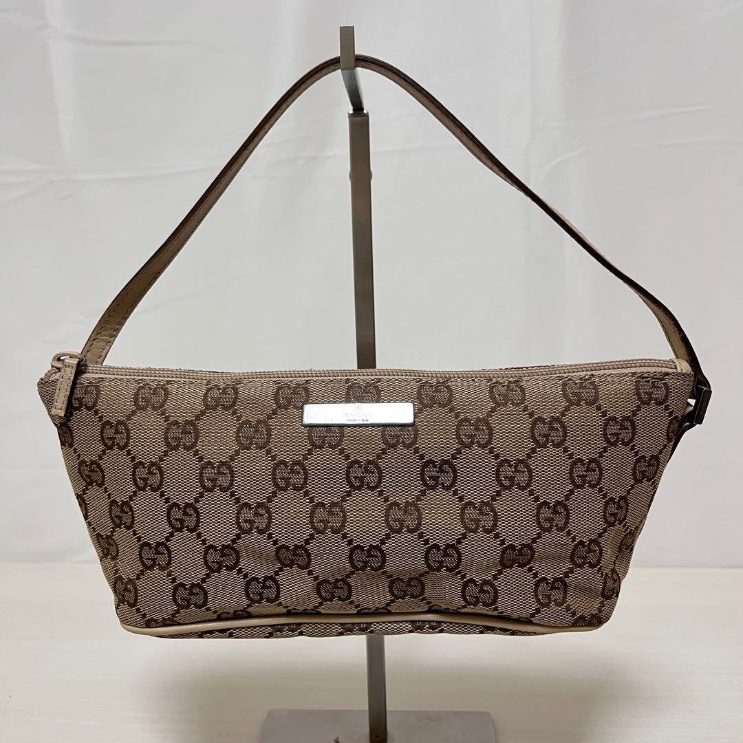 正品 GUCCI 古驰 配件小包 手提包 GG 帆布 皮革 米色 07198 二手 - 手提包/手提袋 - 其他材质 