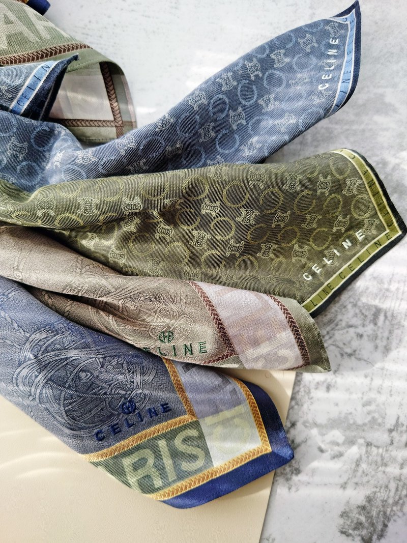 全新未使用 CELINE 稀有高质 老花 手巾方巾 手帕 绑包带围巾丝巾 - 其他 - 棉．麻 白色