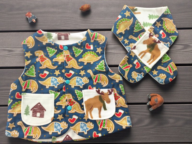 恐龙驼鹿露营趣 - 童装外套 - 棉．麻 