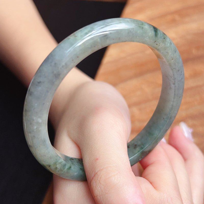 飘绿花翡翠手镯 | 18围 | 天然缅甸玉翡翠A货 | 送礼 - 手链/手环 - 玉石 多色