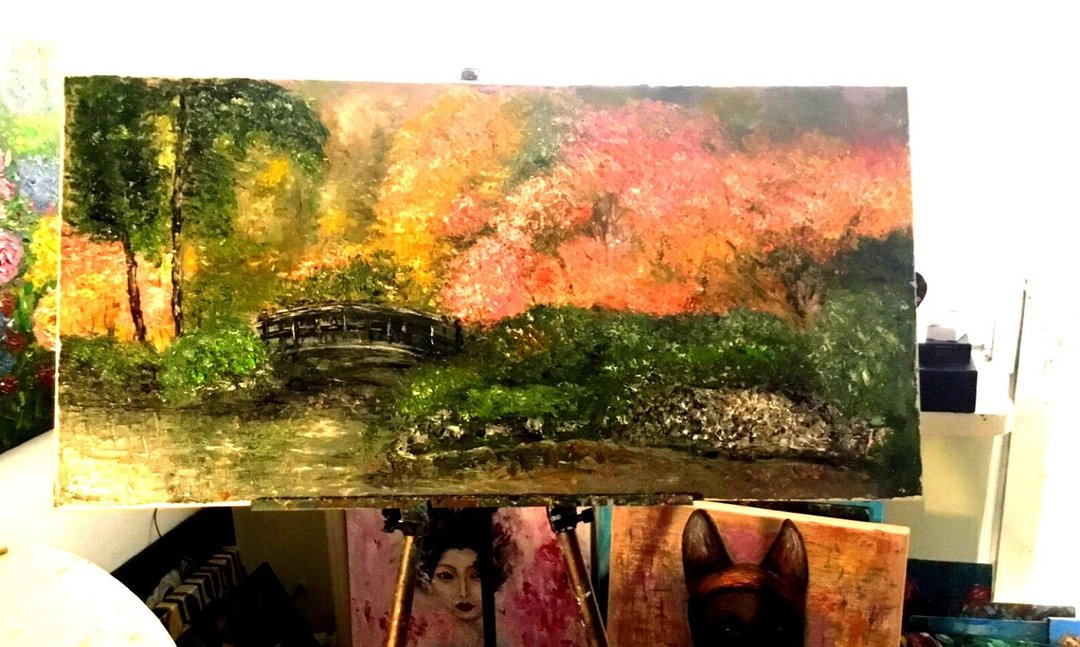 日本风景大画布，原创油画，可用于家居装饰。 - 墙贴/壁贴 - 其他材质 